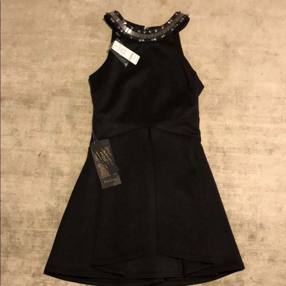 BEBE BLACK HOLIDAY DRESS SIZE XS